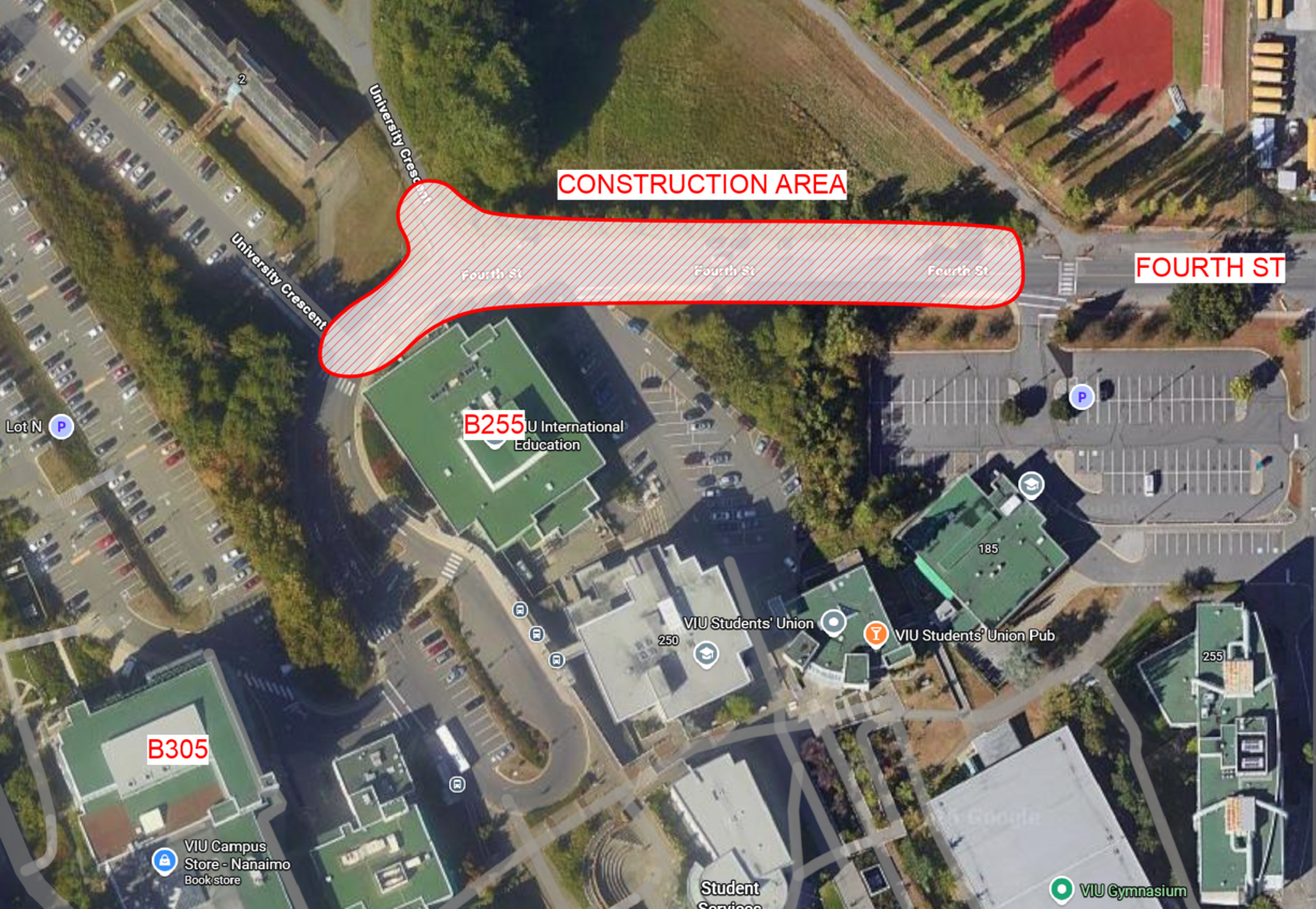 Impacted sections of Fourth Street